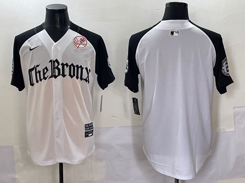 Men 2025 New York Yankees Blank White black Five generations Joint Name Nike MLB Jersey style 52